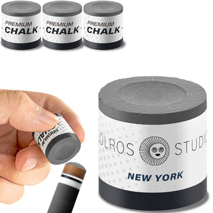 SOLROS Billiards Cue Chalk - High Performance Pure Round Pro Chalk | Color：Blue，3PCS，Low Dust & Long Lasting，Ready to Usez，Smooth Control，for Any Venue - color: Gray