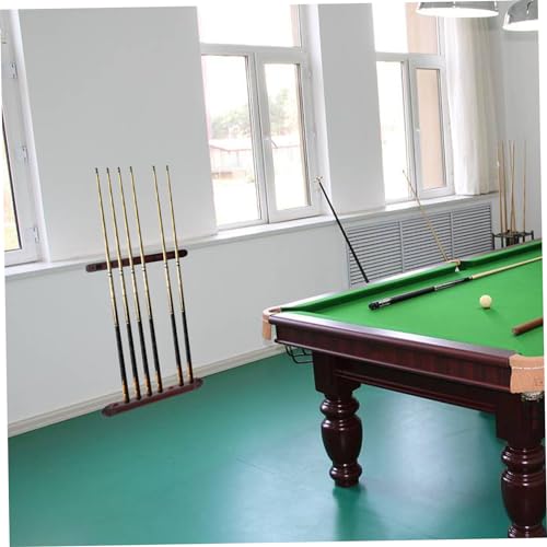 POPETPOP 1Set Wooden Wall Mounted Pool Cue Rack Decorative Pole Storage for Billiard Sticks Reliable Cue Holder and for Billiard Enthusiasts Rustic Wine