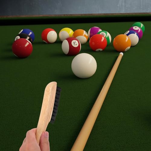 Toyvian Billiard Table Brush Set for Felt Maintenance, Wooden Pool Cleaning Brushes with Pocket Brush Snooker Dust Remover Accessories