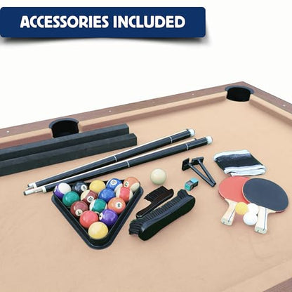 7 FT Pool Table with Dining Top, 3-in-1 Combo Game Table Billiards, Ping Pong and Dining Table. NEW & Improved Design 2026!