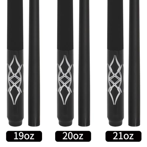Fiberglass Pool Cue Stick 19-21 oz, 58 inch Billiard cue for Professional Adult Player - color: Black Set of 3