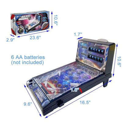 PHATM Pinball Machine for Table Mini Retro Arcade Machine with Lights and Sound Electronic Desktop Arcade for Small Rooms or Flats