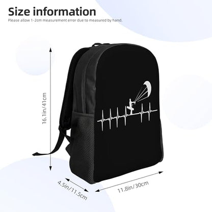 Kitesurfing Heartbeat Backpacks For Men Women Book Bag Travel Hiking Camping Work Lightweight - color: Ye17