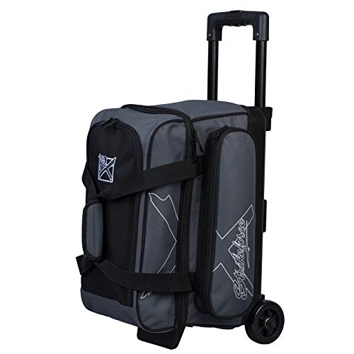 KR Strikeforce Hybrid X Double Roller Bowling Bag - Holds Two Balls, Shoes & Accessories - color: Gray