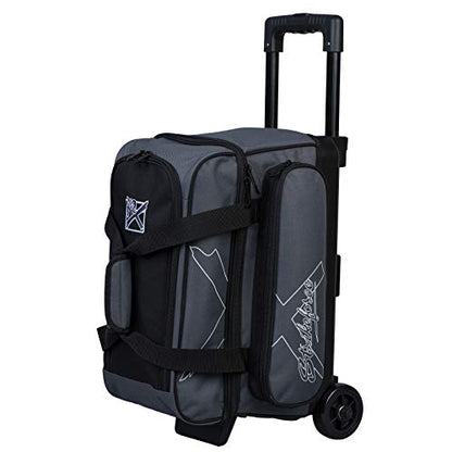 KR Strikeforce Hybrid X Double Roller Bowling Bag - Holds Two Balls, Shoes & Accessories - color: Gray