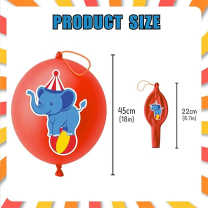72 PCS Carnival Party Favors for Kids | 48 Pre-Cut Temporary Tattoos, 24 Punch Balloons, Birthday Party Decorations, Goodie Bag Fillers, Classroom Rewards