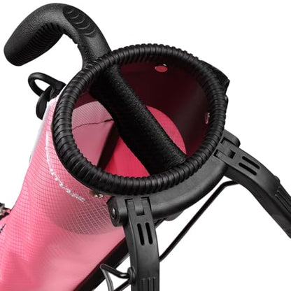 Orlimar Pitch ’n Putt Lightweight Sunday Golf Bag with Stand, Ultra-Light Carry Design, Two-Way Divider Top, Shoulder Strap, Compact Carry Golf Bag for Men & Women - color: Rose Pink