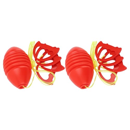 Dioche Sliding Zoom Ball Double Player Fun Interactive Bilateral Coordination Fitness Game Toy for Outdoor Play and Exercise Red Plastic