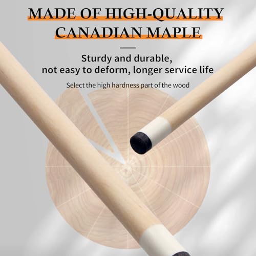 Kmise Pool Cue Stick Set of 4 - Canadian Maple Professional Pool Cues, New Upgraded Irish Linen Wire Grip, 18-21oz, 4 Colors Optional (Blue, Green, Red, Yellow, 21oz)