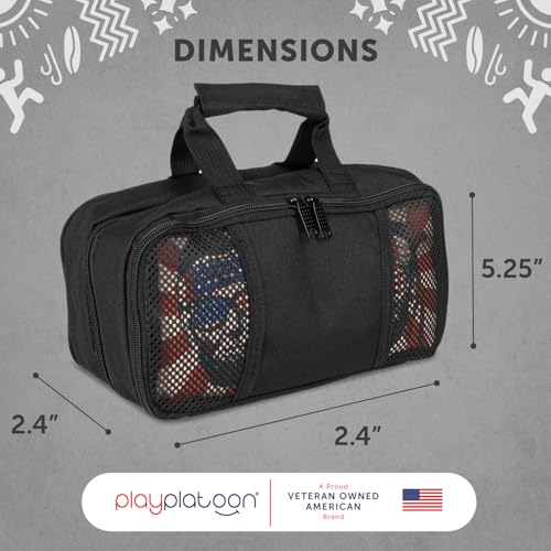 Play Platoon Cornhole Bag Carrying Bag, with 4 Separation Pouches, Black - style: Dual Sided
