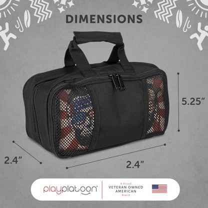 Play Platoon Cornhole Bag Carrying Bag, with 4 Separation Pouches, Black - style: Dual Sided