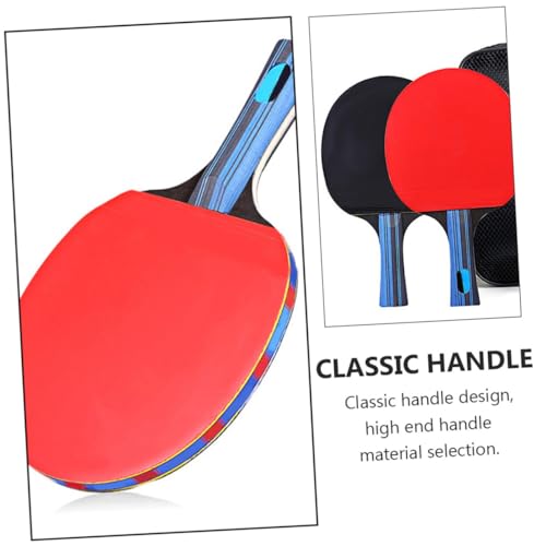 Table Tennis Racket Set with High-Density Rubber Paddles for Outdoor Training Short Handle Bats and Balls Lightweight Pingpong Bats for Beginner and Expert Players