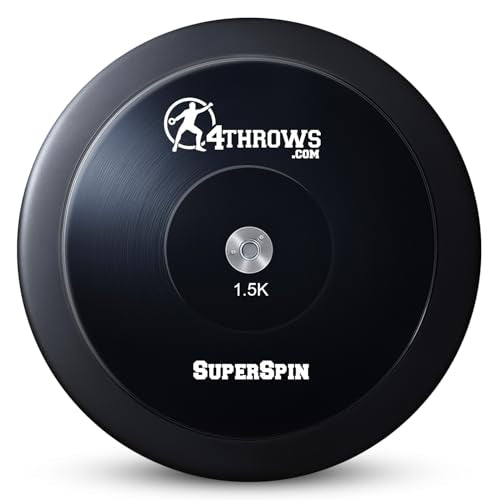 Super Spin Competition Discus for Track & Field, High School, College, Men & Women — 85% Rim Weight, High-Spin Performance, IAAF World Athletics Certified with Free Carry Bag, Black - size: 1.5kg