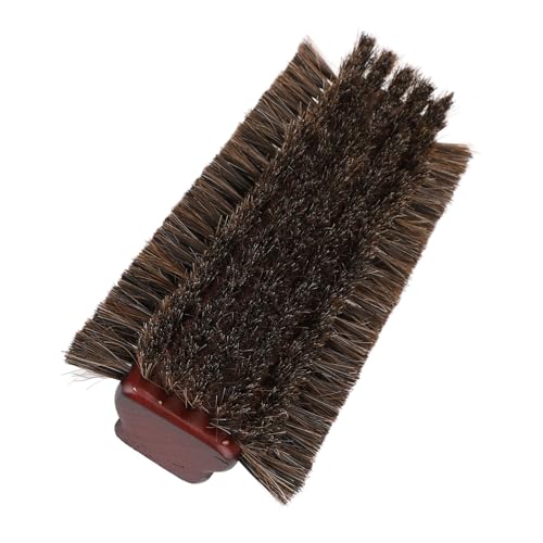Pool Table Brush, Horse Hair Brush with Wood Handle, 3 Sided Billiard Table Brush for Pool Table Cleaning, Pool Table Accessories, Burgundy