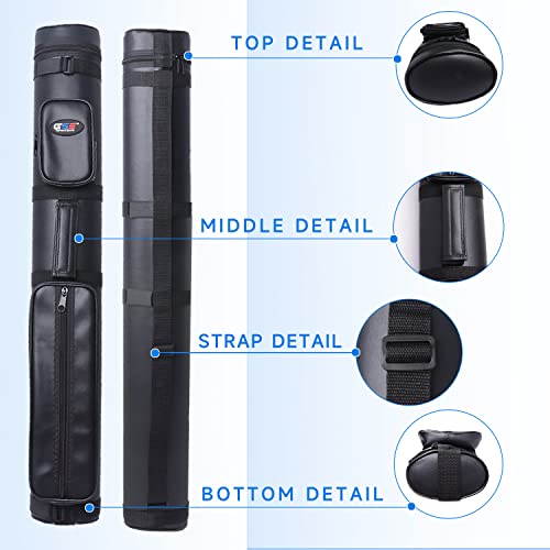 GSE Games & Sports Expert 2x2 Deluxe Hard Billiard Pool Cue Stick Carrying Case, Billiard Cue Case, Billiards Accessories (Several Colors Available) - color: Oval - Black