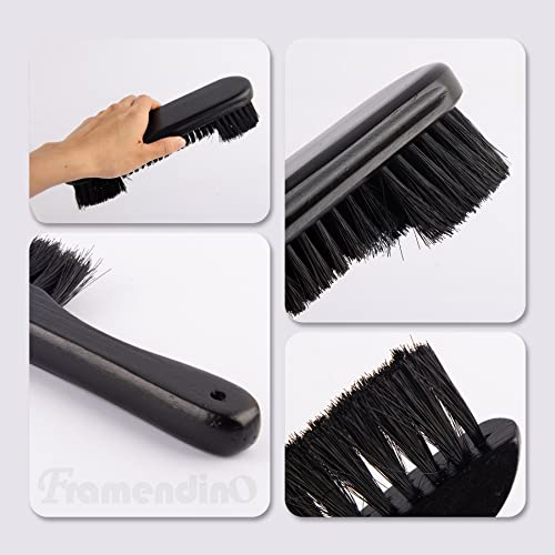 Framendino, Wooden Billiards Pool Table and Rail Brush Set Wood Billiard Cleaner Cleaning Tools Supplies (Black, 2 Pack) - color: Black