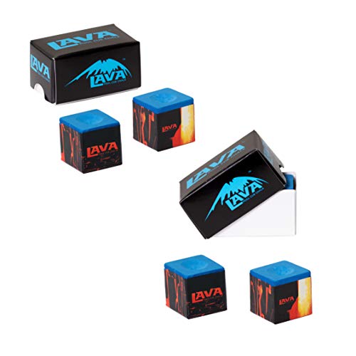 Lava Pool Cue Billiard Chalk - 4 pcs - 2 Boxes - color: Blue