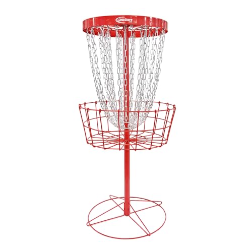 Disc Store Grow The Sport Elite Disc Golf Basket - PDGA Championship Level Approved - Portable Disc Golf Target for Professional Competition and Practice - 27 Heavy Duty Chains - color: Red