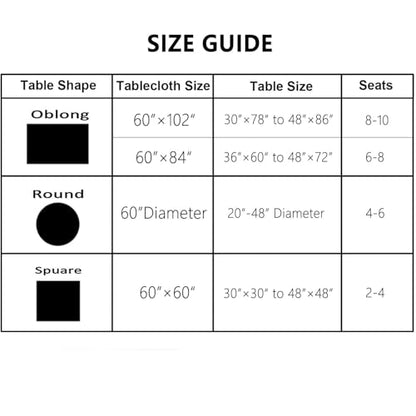 Melaluxe Spring/Summer Wrinkle-Free Waterproof Outdoor Tablecloth with Umbrella Hole and Zipper, 60 Inch Square, Silver, Seats 4 People - color: Silver, size: 60" x 60" (Square)