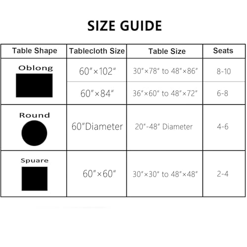 Melaluxe Spring/Summer Wrinkle-Free Waterproof Outdoor Tablecloth with Umbrella Hole and Zipper,60-Inch-by-84 Rectangle, Silver, Seats 6 to 8 People - color: Silver, size: 60" x 84" (Rectangular)