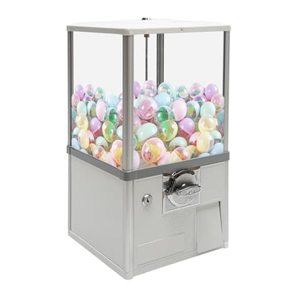 Gumball Machine for Kids, 25-Cent Vending Machines, PS Bouncy Balls Dispenser, 1.77-1.97in Huge Load Capacity Coin Operated Gumball Bank, Hold 200 Capsule Toys for Retail/Game Store (White) - color: White