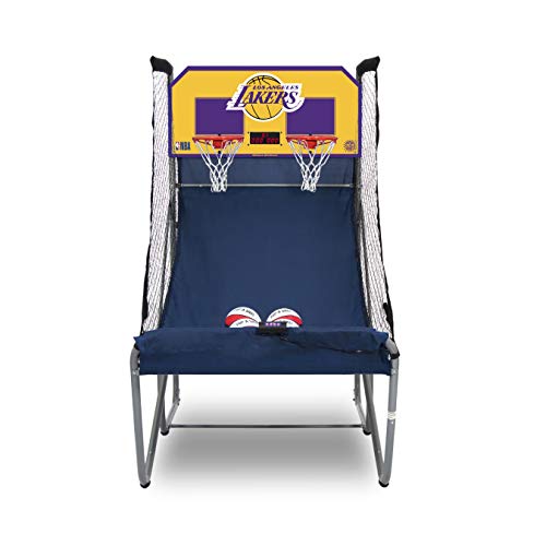 Pop-A-Shot - Home Dual Shot Arcade Basketball Game with NBA Graphics l Sensor Scoring l 16 Game Modes l 7 Balls l Foldable Storage l for All NBA Fans - style: Los Angeles Lakers