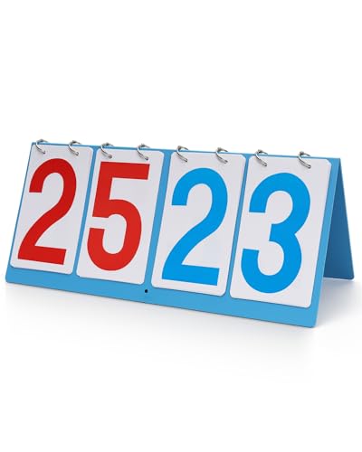 Scoreboard Score Keeper Flip Flipper, Waterproof Plastic Cards, Premium Manual Score Board for Cornhole, Basketball, Volleyball, Table Tennis and Multi-Sport Games