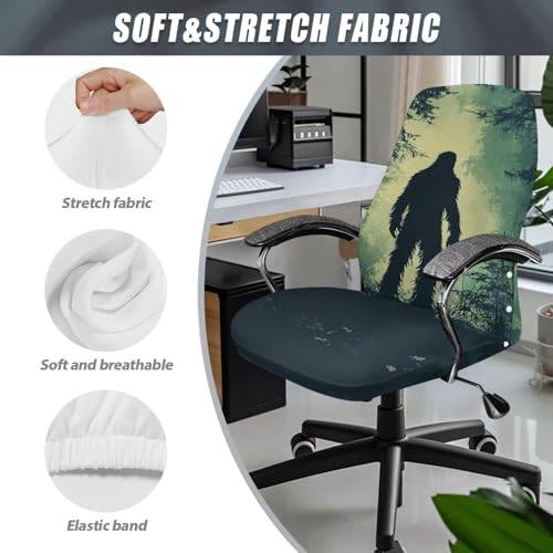 Bigfoot Office Chair Cover, Stretchable Computer Desk Chair Covers Removable Mid-High Back Universal Executive Boss Gaming Seat Cover for Dog Cat - color: Bigfoot 3, size: Large