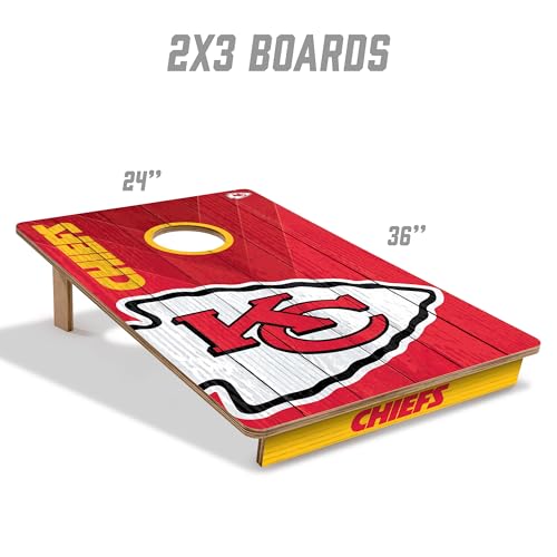 YouTheFan NFL 2’ x 3’ Wood Cornhole Game with Logo Bags