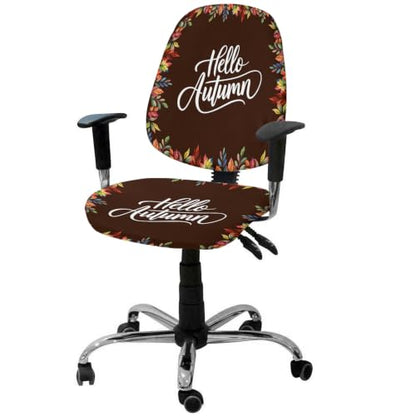 Savannan Office Chair Cover, Burnt Orange Maple Leaf Fall Thanksgiving Protective Stretch Elastic Universal Cover for Desk Task Chair,Computer Rotating Chair 1 Pcs Farmhouse Berry Dark Brown