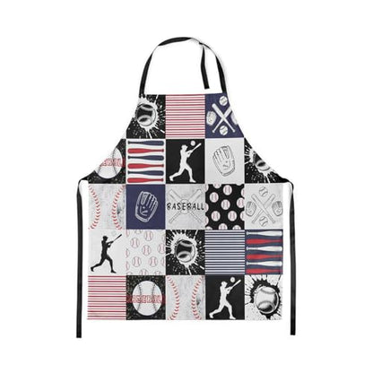 Castle Fairy Boy Soccer Kitchen Apron - color: Baseball Plaid
