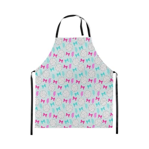 Manfei Volleyball Kids Kitchen Apron - color: Blue Pink