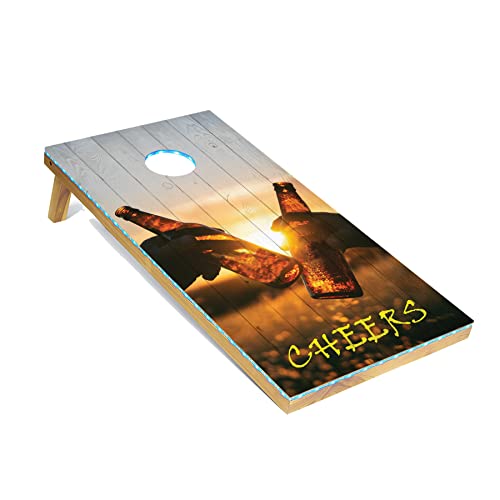 Tailgating Pros Corn Hole Board Set with Bean Bags & Carrying Case - 4'x2' Cornhole Bag Toss - Tournament & Lightweight Options - Optional LED Lights