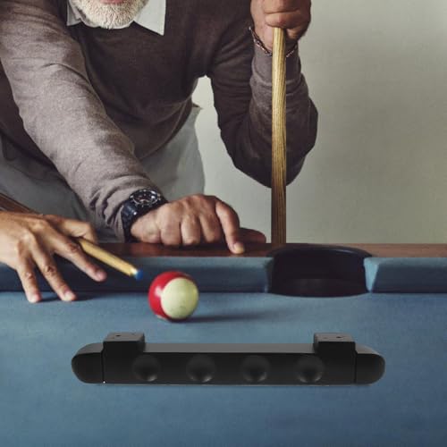 Happyyami Wall-mounted Billiard Cue Rack with Multi-Pool Stick Holder for Organized Storage and Display Space-saving Cue Stand for Indoor Use Black