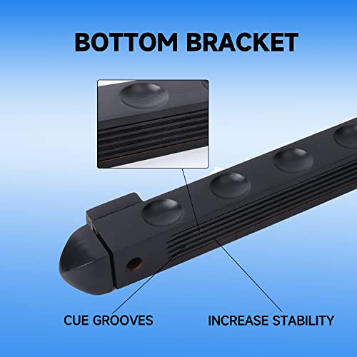 GSE Games & Sports Expert 2-Piece 6/8/12 Billiard Pool Cue Rack Wall Mounted Holders, Billiard Cue Sticks Wall Rack Set - style: 8 Cue - Black
