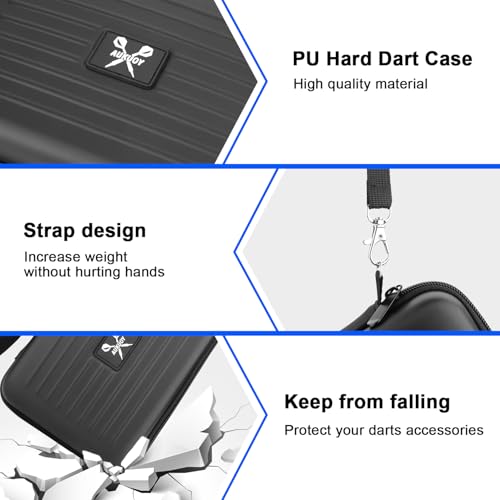 Dart Case for Steel & Soft Tip Darts, Dart Carrying Case Holds 12 Darts and Extra Accessories Flights Shafts Tips