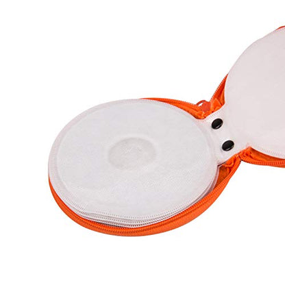 ELEZAY Small CD Case Round Felt 20 Capacity CDs Storage Wallet DVD Disc Holder,Orange - color: A-Orange
