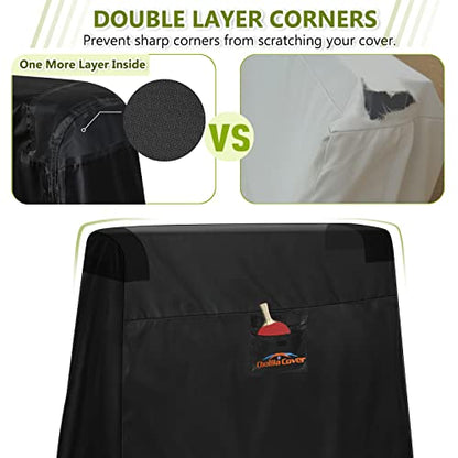 Ping Pong Table Cover, Outdoor/Indoor Premium Durability Oxford Fabric Ping Pong Table Cover, All Weather Resistant Table Tennis Cover - style: Folded - Outdoor