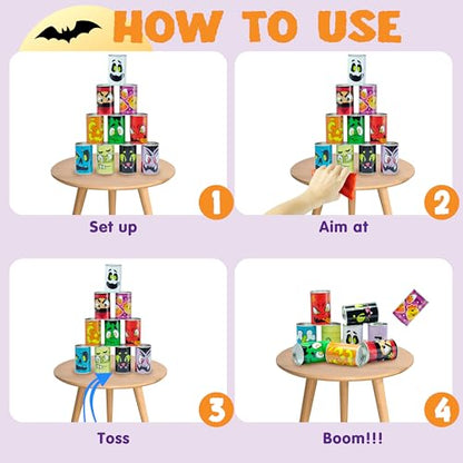 JOYIN 13 Pcs Halloween Carnival Can Bean Bag Toss Games for Kids & Adults Trick or Treat Decoration, Home Decor Party Favors Supplies, Homeschooling Backyard Game - style: Funny Bean Bag Games