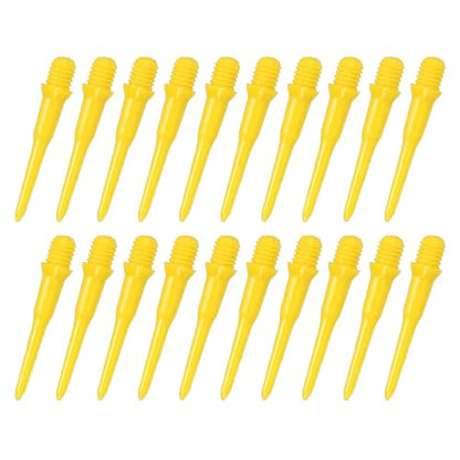 YOKIVE 100 Pcs Plastic Dart Tips, Game 2BA Thread Soft Darts Tips Replacements Dart Accessory | Indoor Outdoor Play (Yellow)