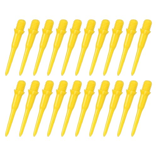 YOKIVE 100 Pcs Plastic Dart Tips, Game 2BA Thread Soft Darts Tips Replacements Dart Accessory | Indoor Outdoor Play (Yellow)