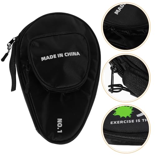 VILLCASE Table Tennis Racket Storage Bag Paddle Case Cover for 2 Rackets and 7 Balls, Gourd-shaped Protective Zipper Organizer for Ping Pong Players and Athletes