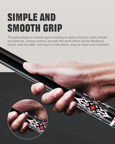 CRICAL Carbon Fiber Pool Cue Stick 58" Billiard Cue Sticks Professional Low Deflection Pool Sticks with 3/8 * 8 Pin Joint and 12.5mm Tip - color: 007-CLPro3