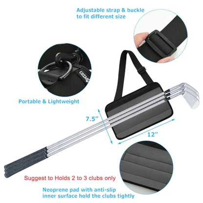 Cosmos Mini Golf Club Bag Portable Golf Club Carrier Sling Strap & Holder Sleeve for Course Training Practice Driving Range Carrier Gift Accessories for Men Women Golfer