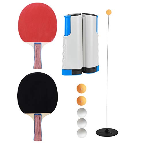 RiToEasysports Portable Table Tennis Net Set, Durable Retractable Training Set for All Ages, ABS Material, IndoorOutdoor Fun