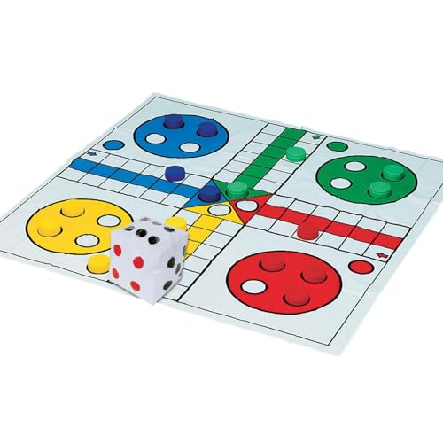 S&S Worldwide Jumbo Ludo Game. Kids Will Love Giant 40" Sqaure Vinyl Game Mat and 5" Inflatable Movement Die.