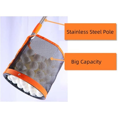 Adjustable Table Tennis Ball Picker, Adjustable Ping Pong Ball Picker Hold Up About 120 Table Tennis Balls, Adjustable Length Table Tennis Ping Pong Balls Collector for Picking and Storage Yellow