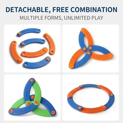 Folding Boomerang Flying Ring - Wind Resistant Foam Aerodynamic Disc for Adult Outdoor Games, Yard, Beach, and Camping - High Speed Foldable Throwing Gear (Green+Blue) - color: Green+blue