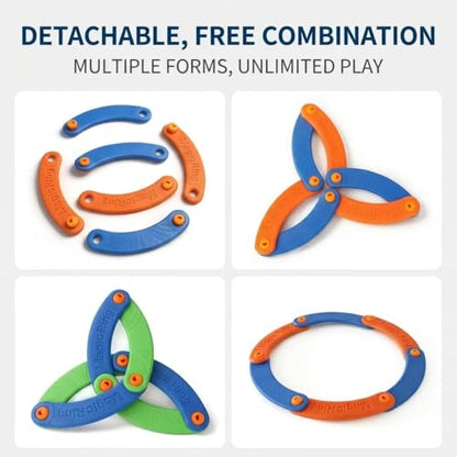 Folding Boomerang Flying Ring - Wind Resistant Foam Aerodynamic Disc for Adult Outdoor Games, Yard, Beach, and Camping - High Speed Foldable Throwing Gear (Green+Blue) - color: Green+blue