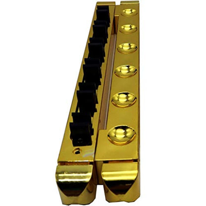 Pool Cue Rack,Wall Mounted 6 Holes Billiard Supplies for Unisex, Gold - color: Gold